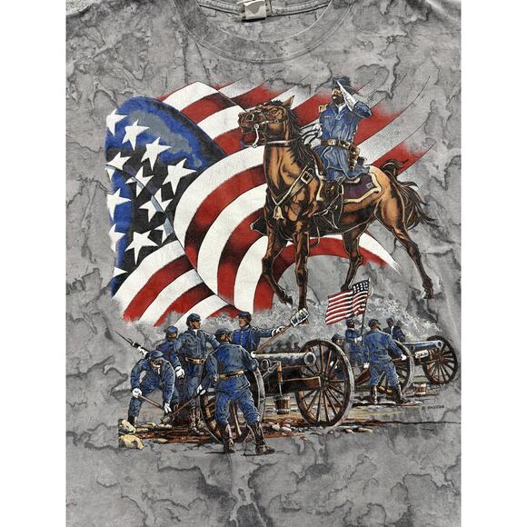Vintage RagTops Shirt Mens Extra Large Civil War Union Army USA Flag 90s Tee - Picture 2 of 12